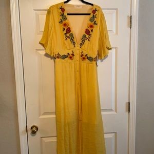 NWT Altar’d State Yellow Midi Dress